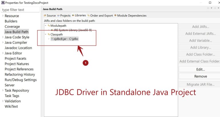 Configure JDBC Driver In Java Project TestingDocs