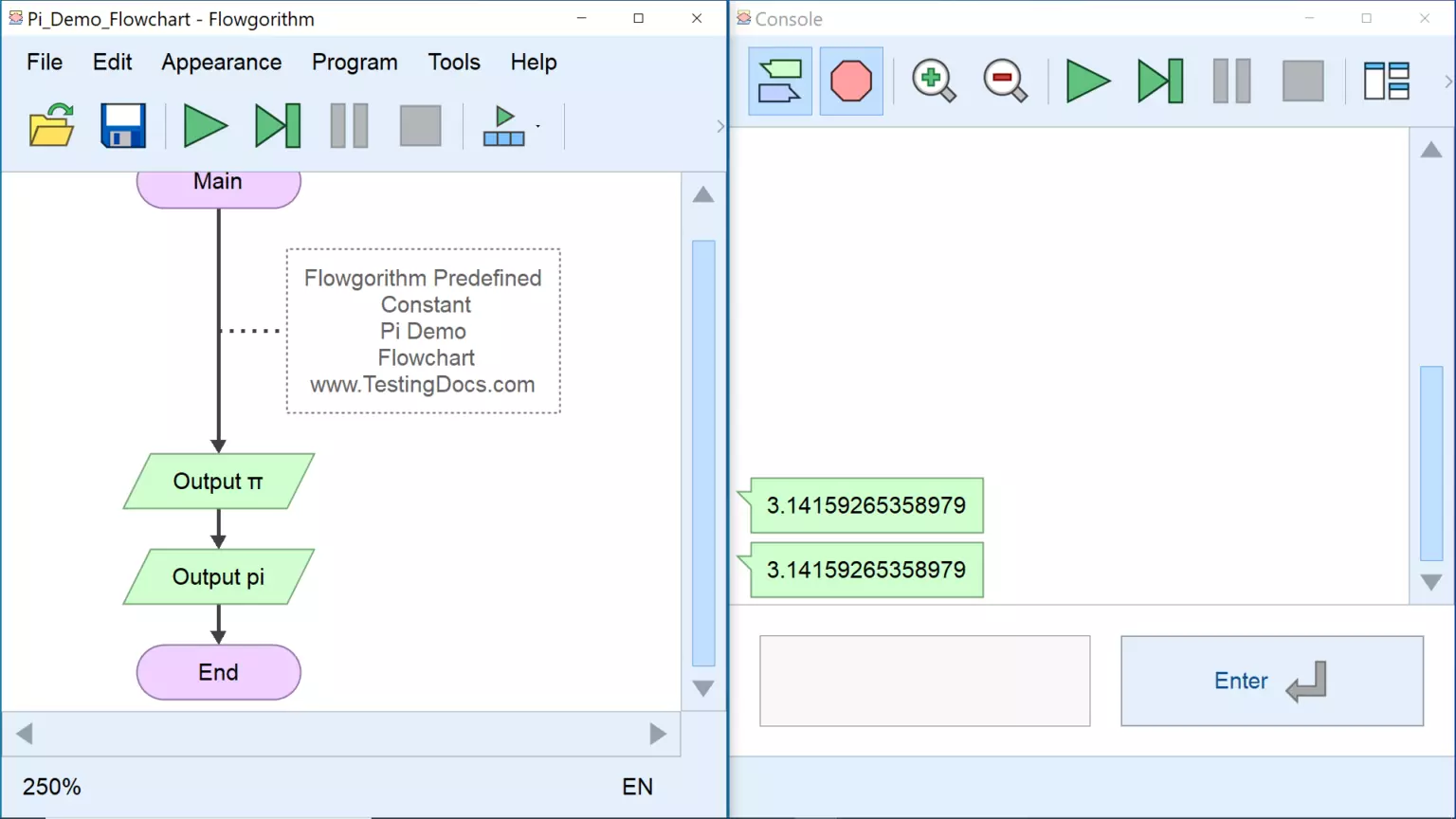 Flowgorithm Constants TestingDocs