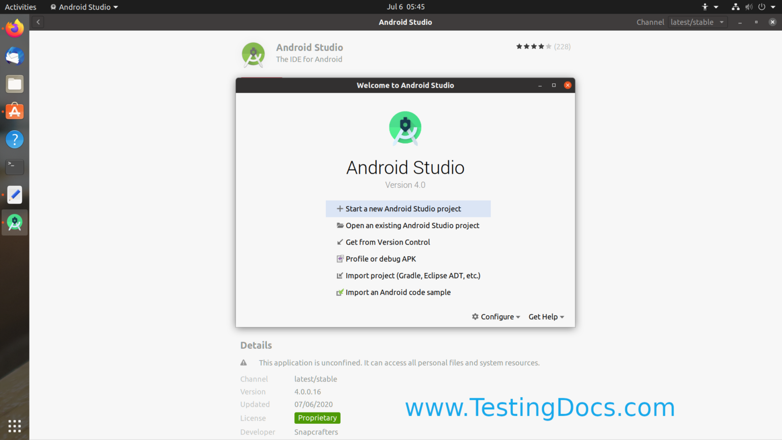 how to install android studio in ubuntu