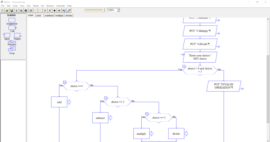 Calculator Raptor Flowchart - TestingDocs.com