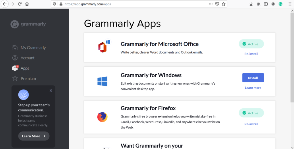 grammarly for microsoft word and outlook