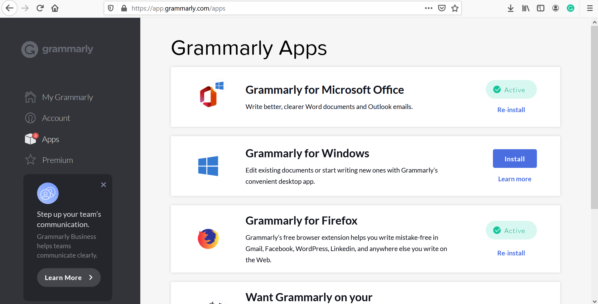 grammarly for outlook windows 10