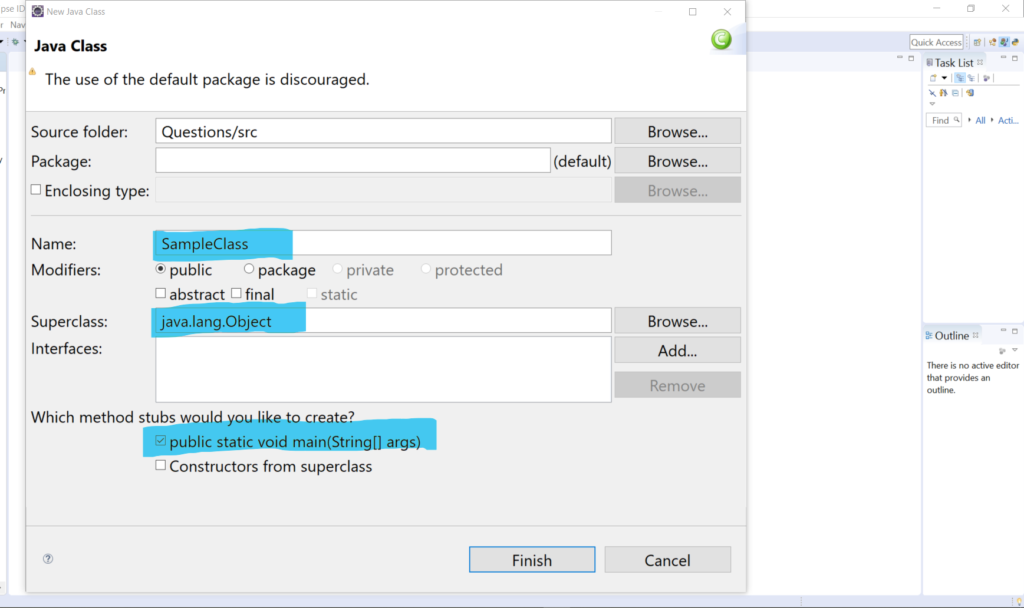 How To Create A Java Class In Eclipse Ide