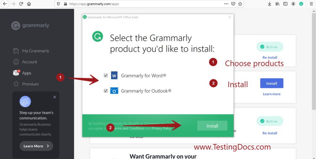 how to add grammarly to word in windows 10