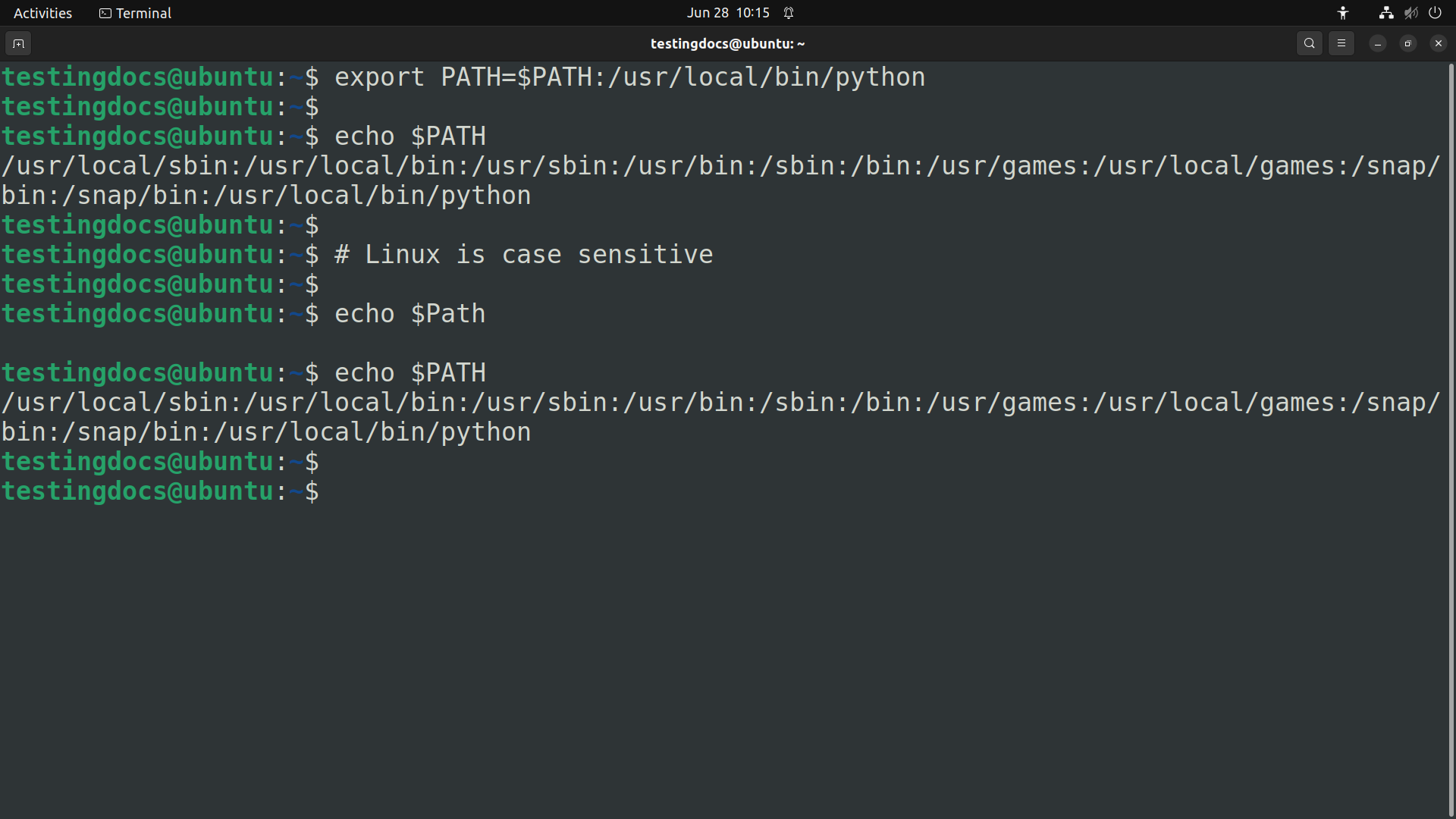 Setup PATH Linux Python