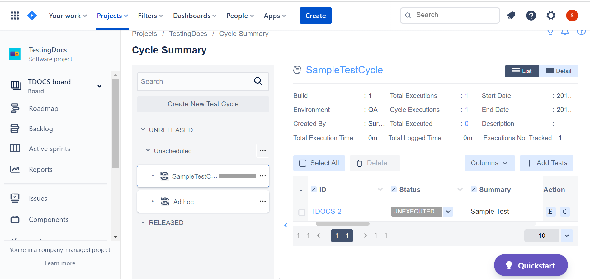 Execute Test Case In Jira Software