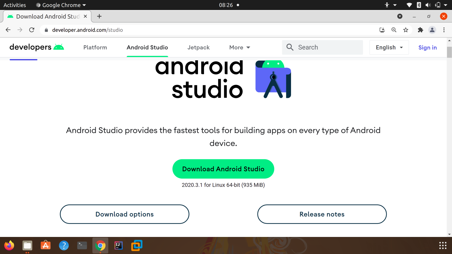 download android studio for linux