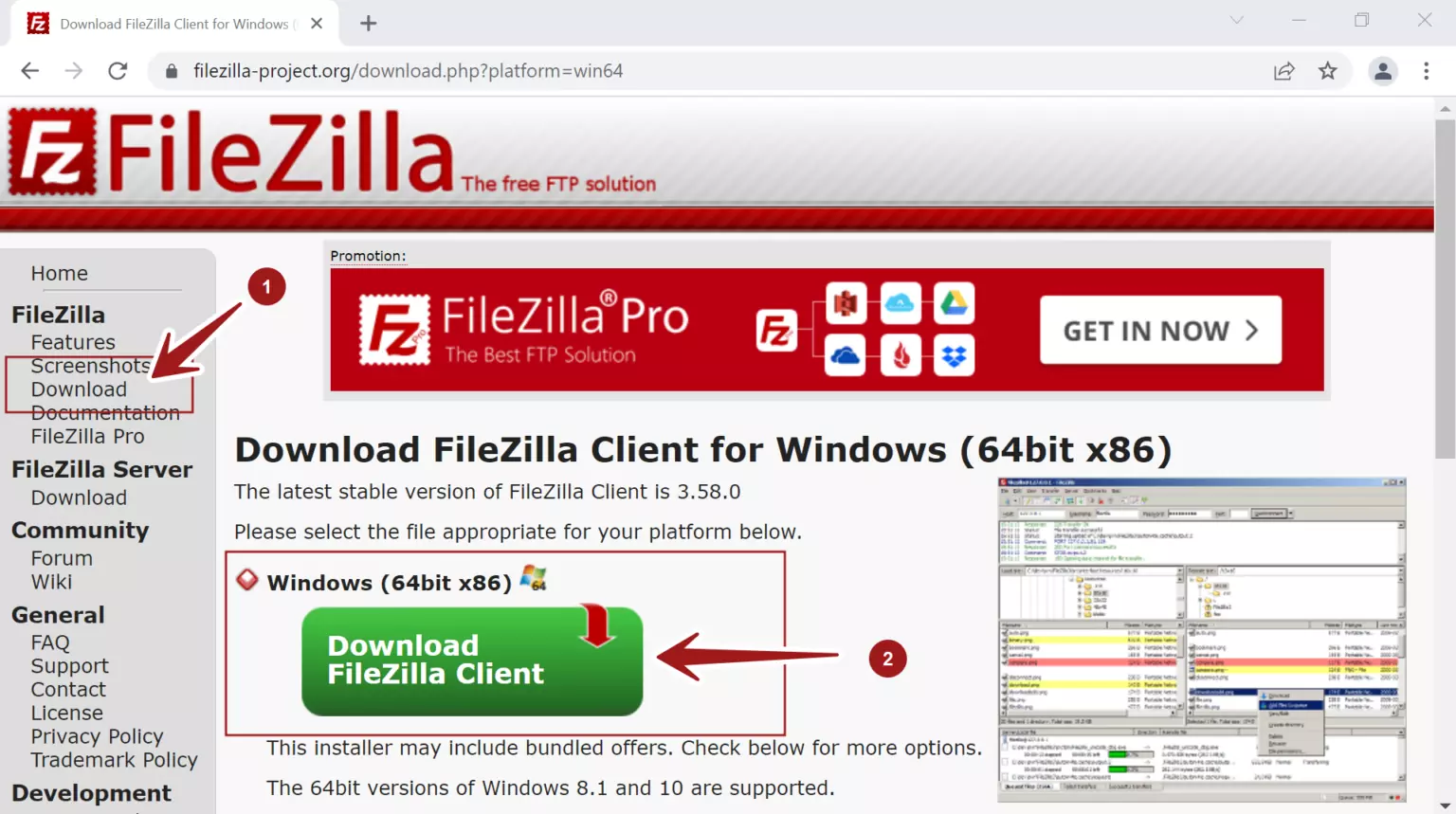 filezilla server setup windows 11