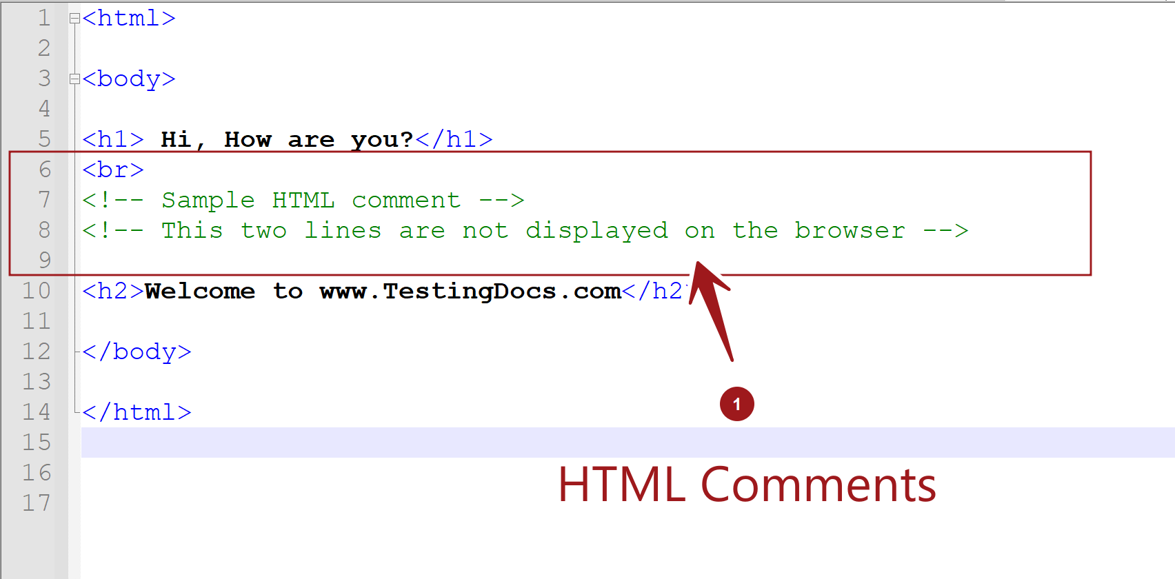 HTML Comments - TestingDocs.com
