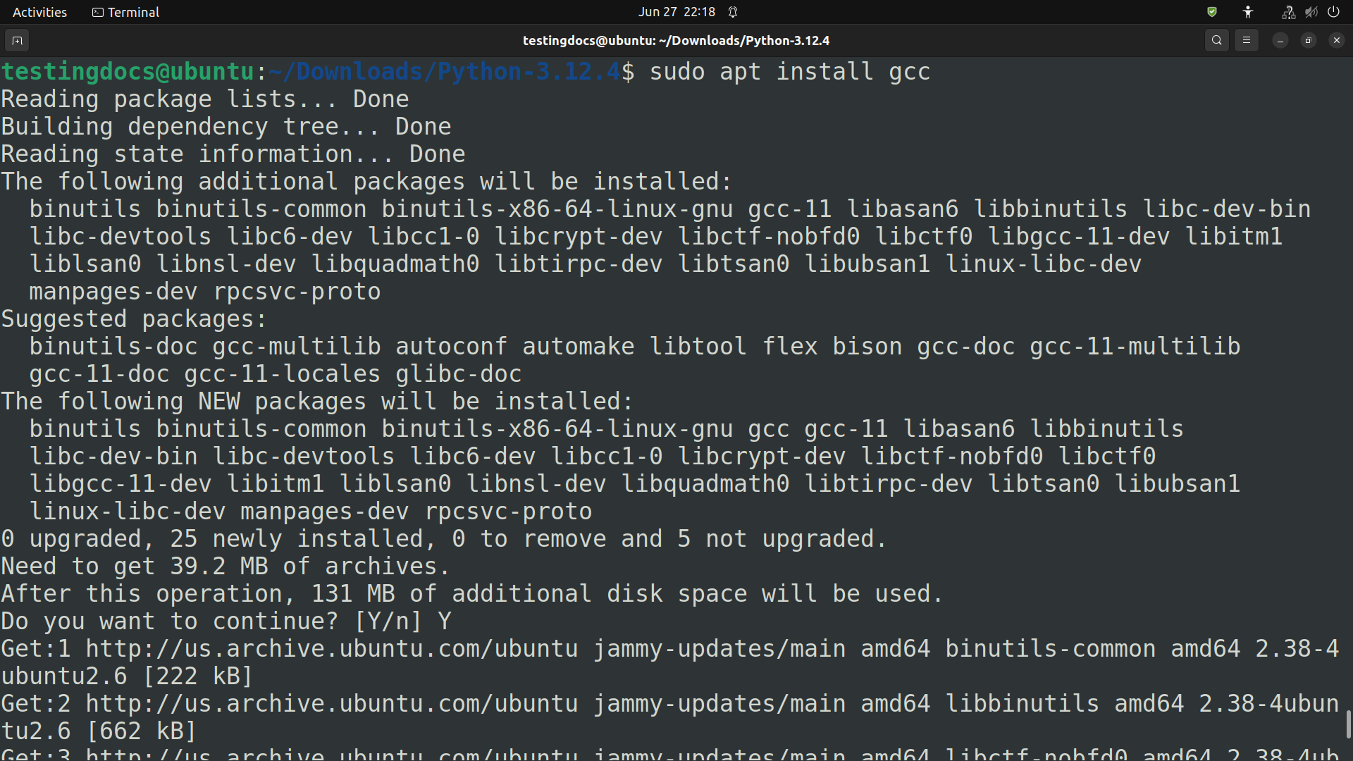 Install GCC Ubuntu Linux