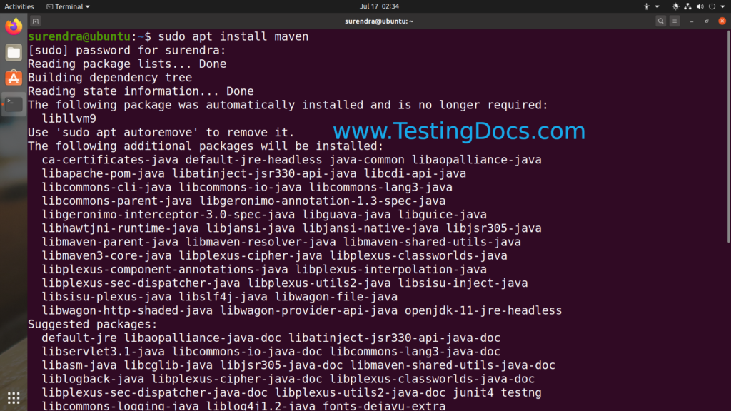 Install Maven on Ubuntu Linux
