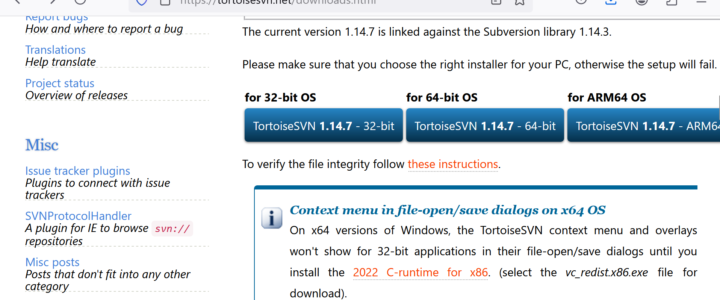 Install TortoiseSVN 64-bit
