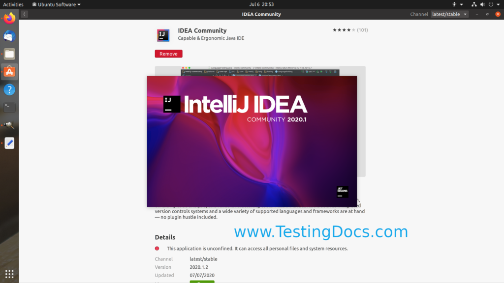 install intellij idea ubuntu 20.04