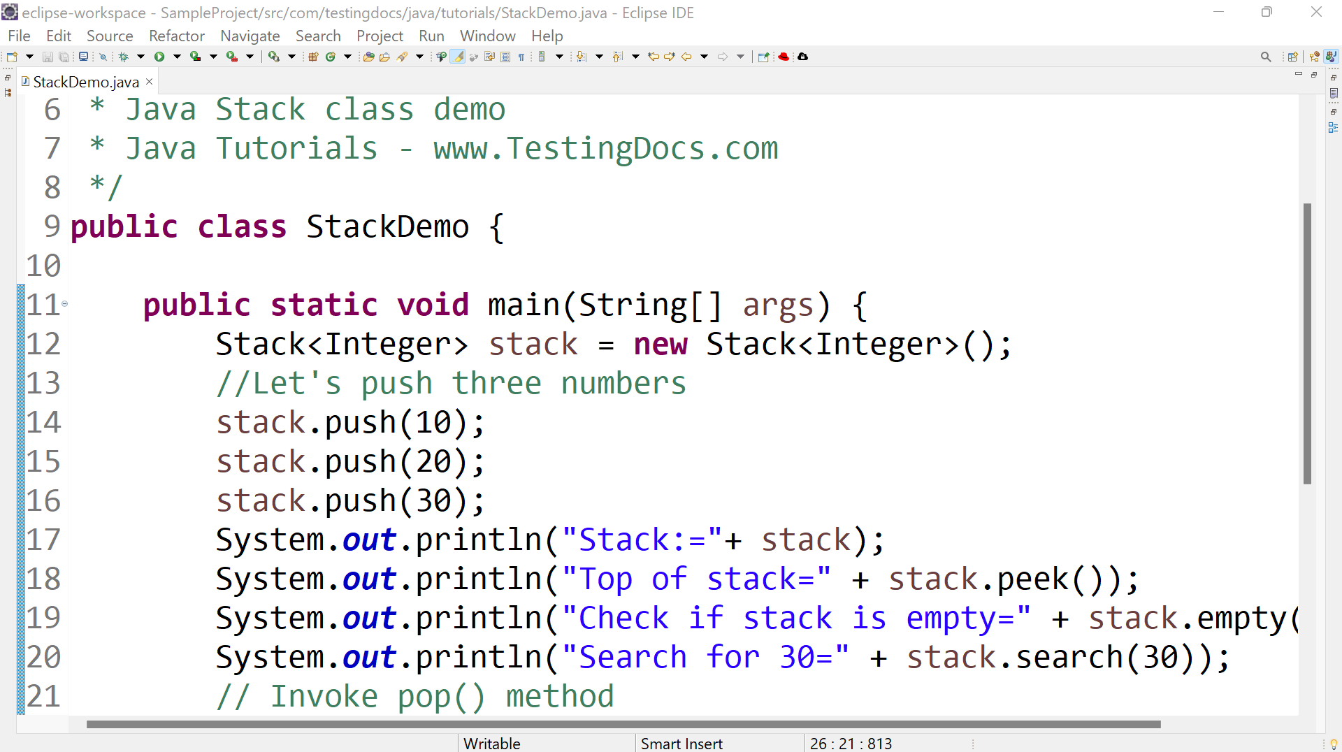 Java Stack - TestingDocs.com