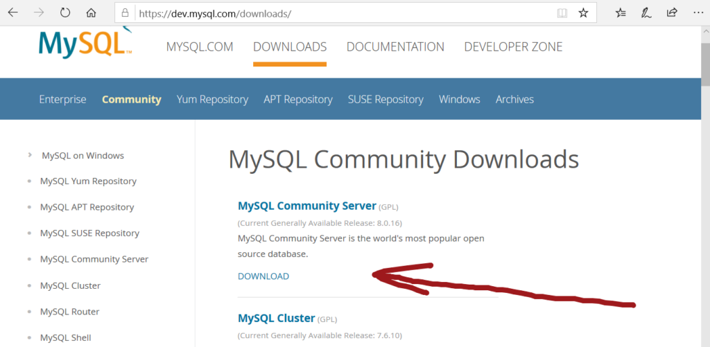 mysql community server download mac