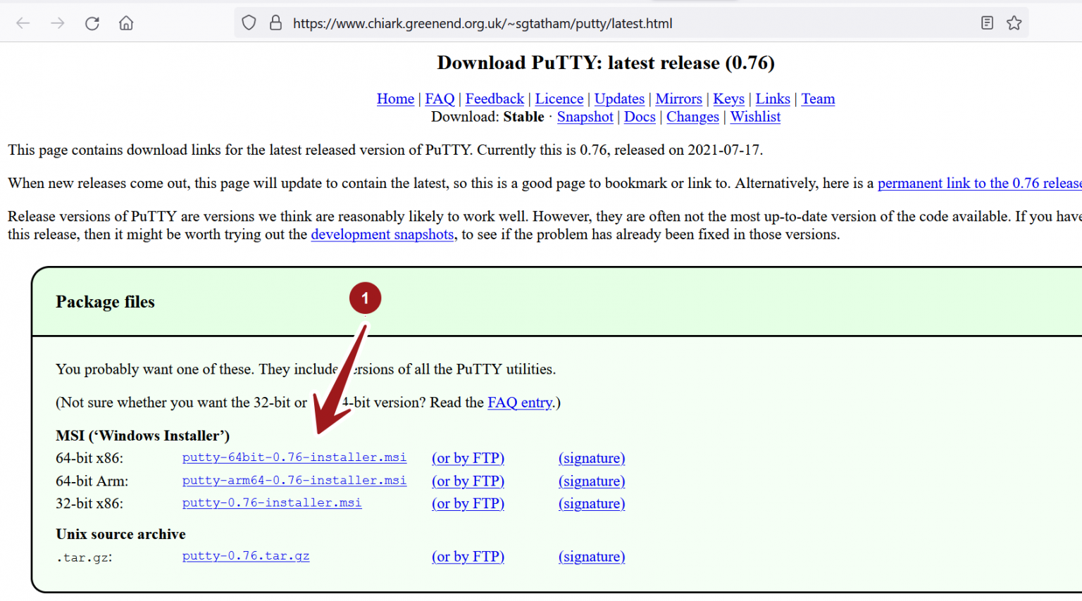download and install putty for windows 10