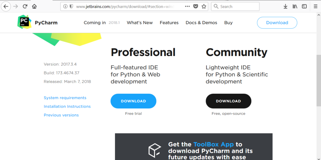 download install pycharm professional