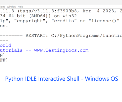 Python IDLE Interactive Shell