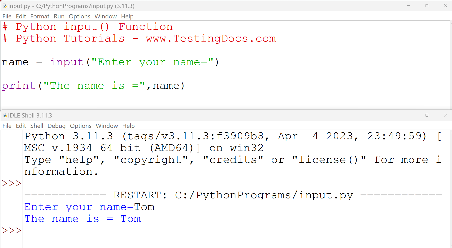 Python input() Function