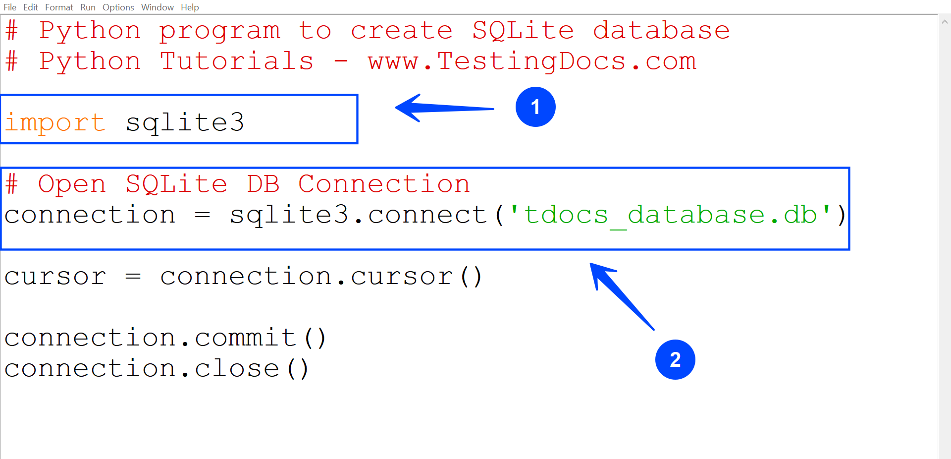 SQLite Database Connection
