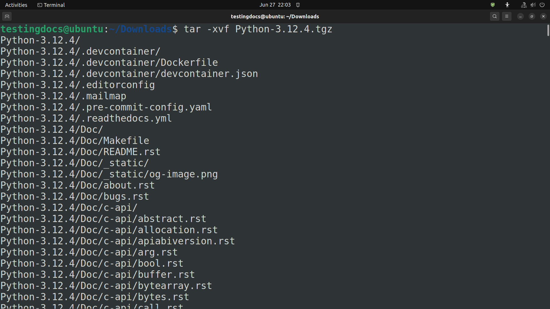 Untar Python Tarball Ubuntu