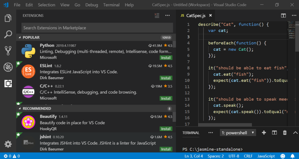 visual studio code installer extension