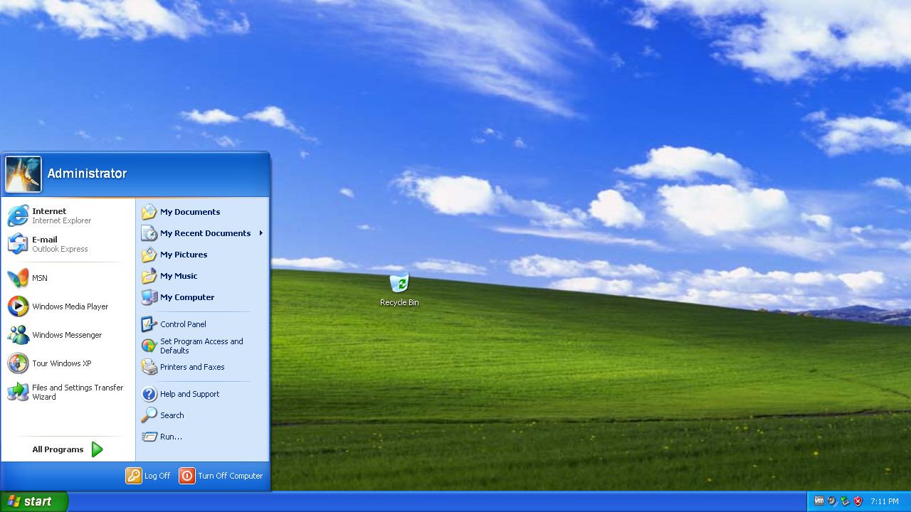 Windows XP Professional Desktop UI