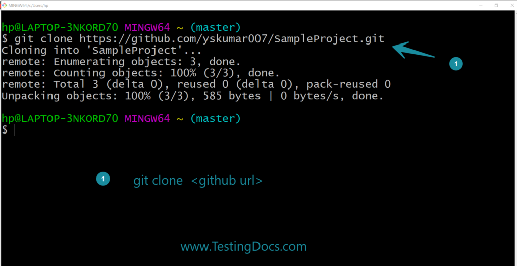 git clone command without prompt